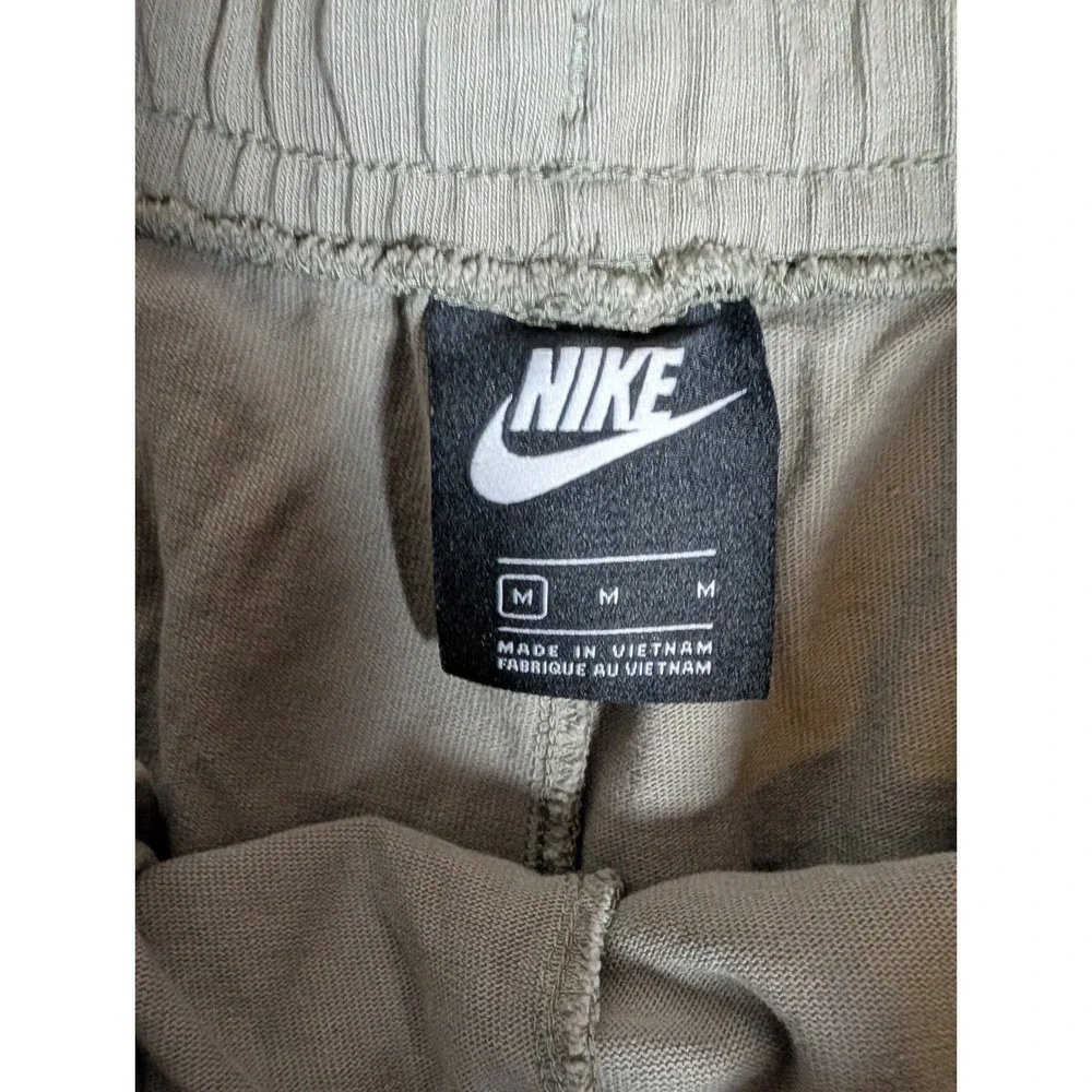 Nike Sportswear Mens Jersey Shorts Olive Green Sage Embroidered Logo BV2772-386